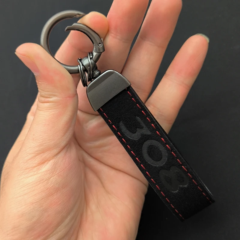 Luxury Leather Key Holder Logo 308 Key Chain Rins Men Women Car Keychain for 308 SW T9 T7 P5X CC GTI Keyring Car Accessories