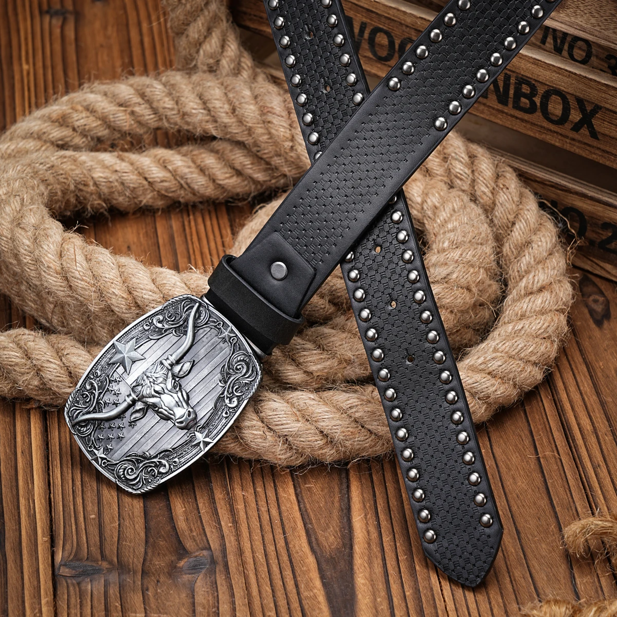 Heren en dames-Western-Cowboy-PU lederen riemen - Vintage paardenriem met bloemen gegraveerde gesp voor jeans