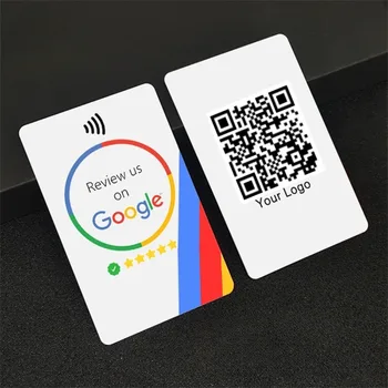 Biglietto da visita elettronico da 10 pezzi NFC Ntag215/216 NFC Chip Google Review Card PVC Plastic Nfc Tag