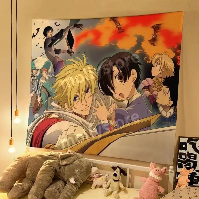 VIKAMA Japanese Cartoon Tapestry Dormitory Bedroom Anime Wall Hanging Live Camera Wall Background Home Decoration