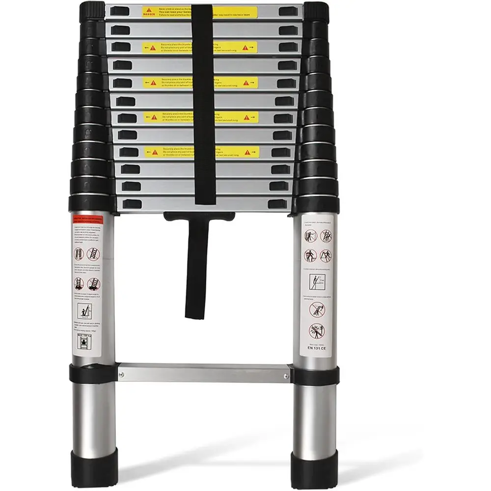 Extension Ladder 12.5 T, Lightweight Collapsible Ladder for Step or RV Attic Home, 300 LB Capacity