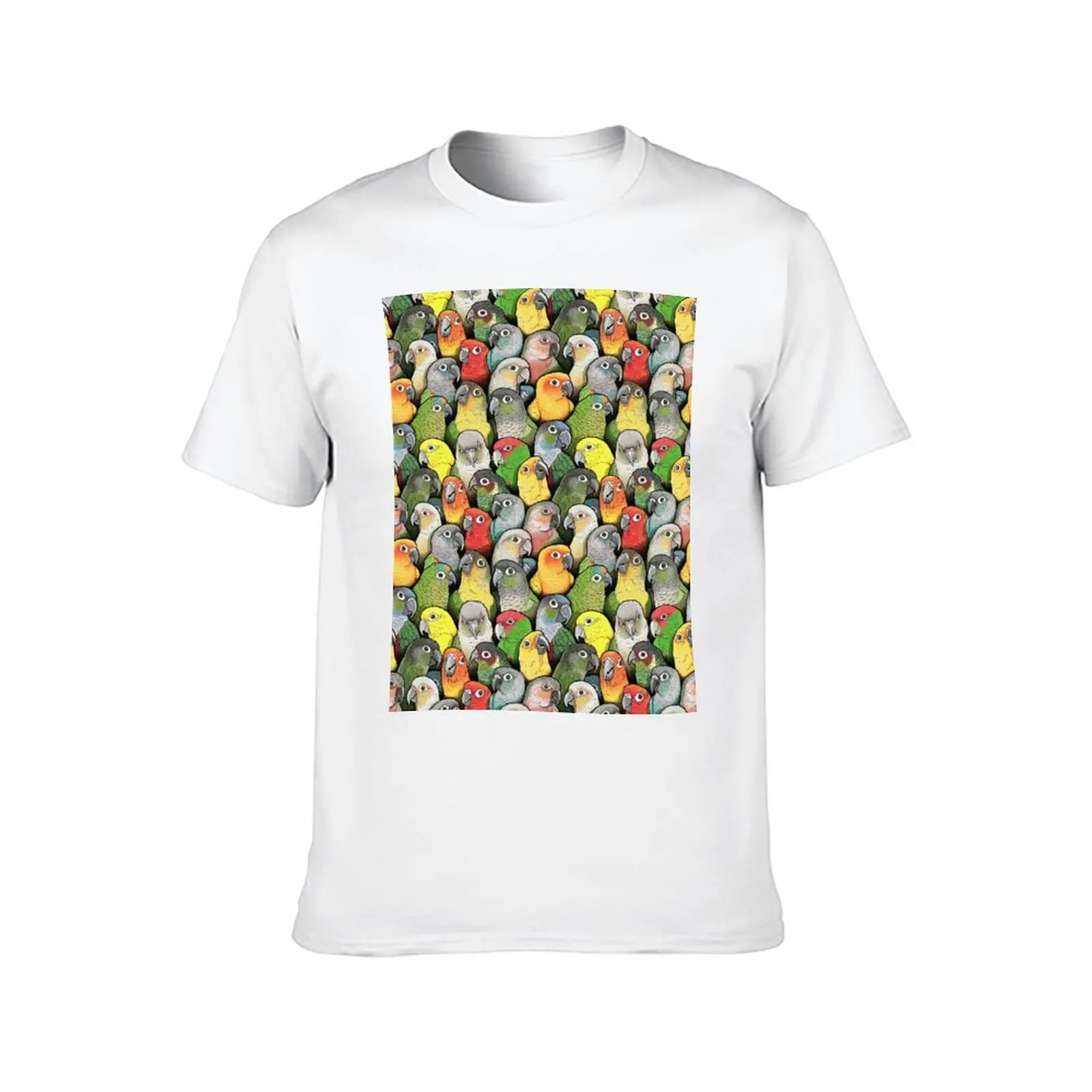 تي شيرت Color of Conures تي شيرت للرجال بقصة ضيقة تي شيرت جرافيك تي شيرت شخصي
