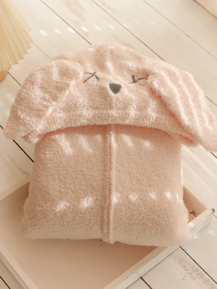 بيجامة شتوية سميكة ودافئة بغطاء للرأس وسحاب كارتونية لطيفة وناعمة على الطراز الياباني ملابس منزلية يمكن ارتداؤها للفتيات #2