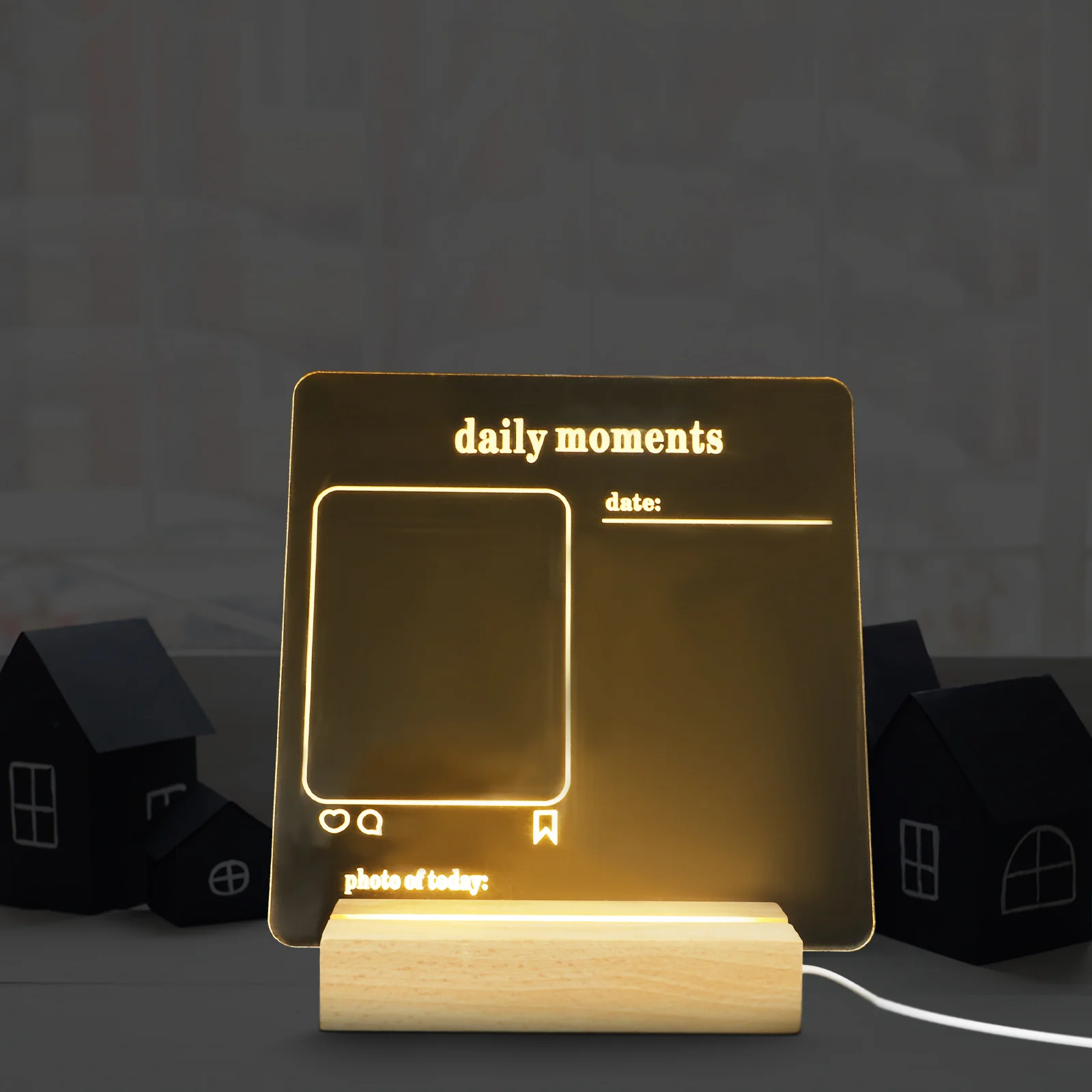 لوحة رسائل LED من الأكريليك لوحة المسح الجاف مع ضوء للمنزل والمكتب والمدرسة وسطح المكتب وملاحظة الكتابة #1