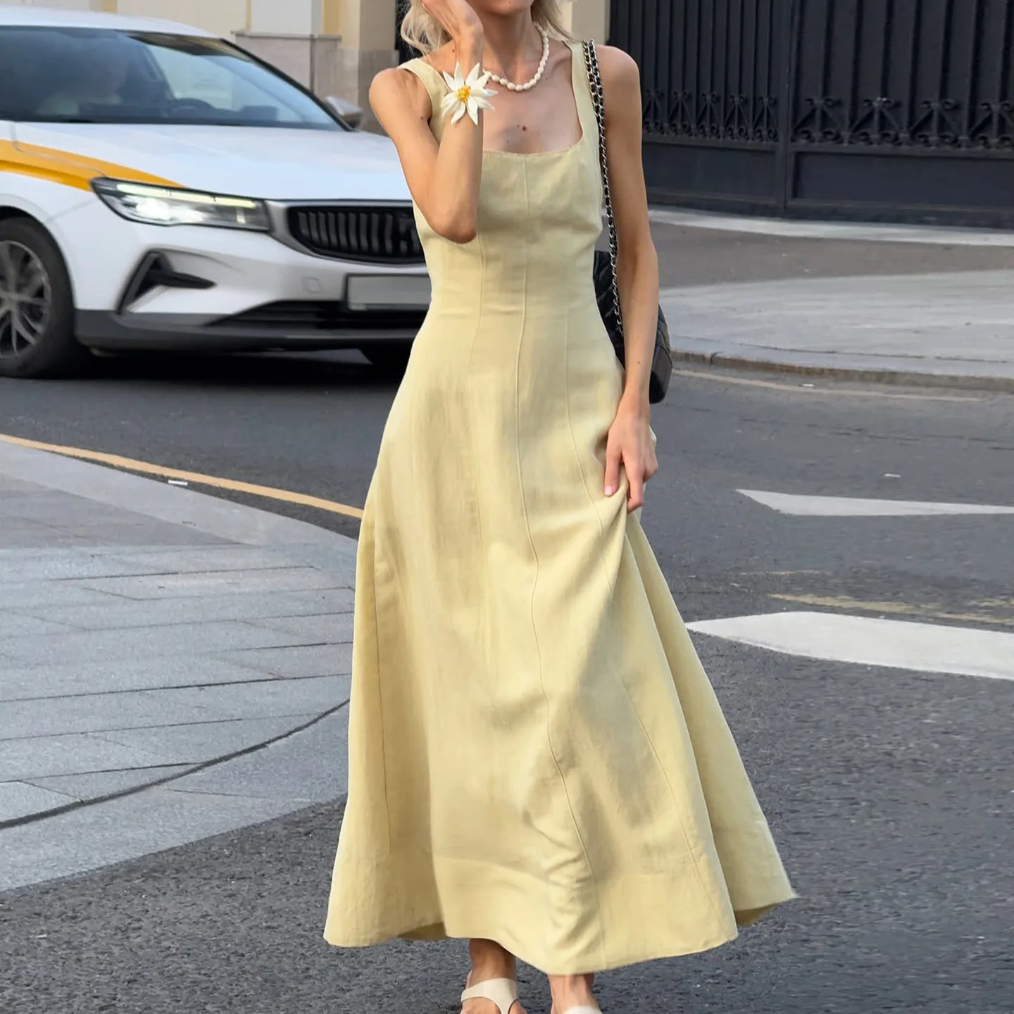 

Slimming Aline Waist Cinching Vest Dr High Waist Sexy Knitted Polyester Thiened Midriff-Baring Svel Women's Dr