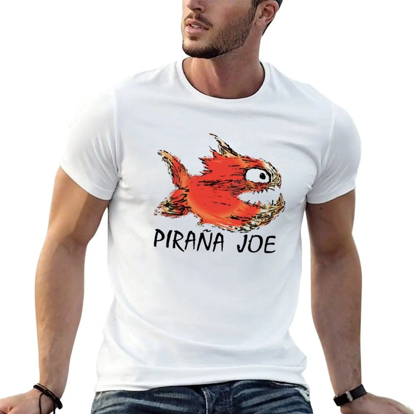 Camiseta Pirana Joe, camiseta de algodón para hombre, camisetas de algodón 100%, camiseta de algodón para hombre