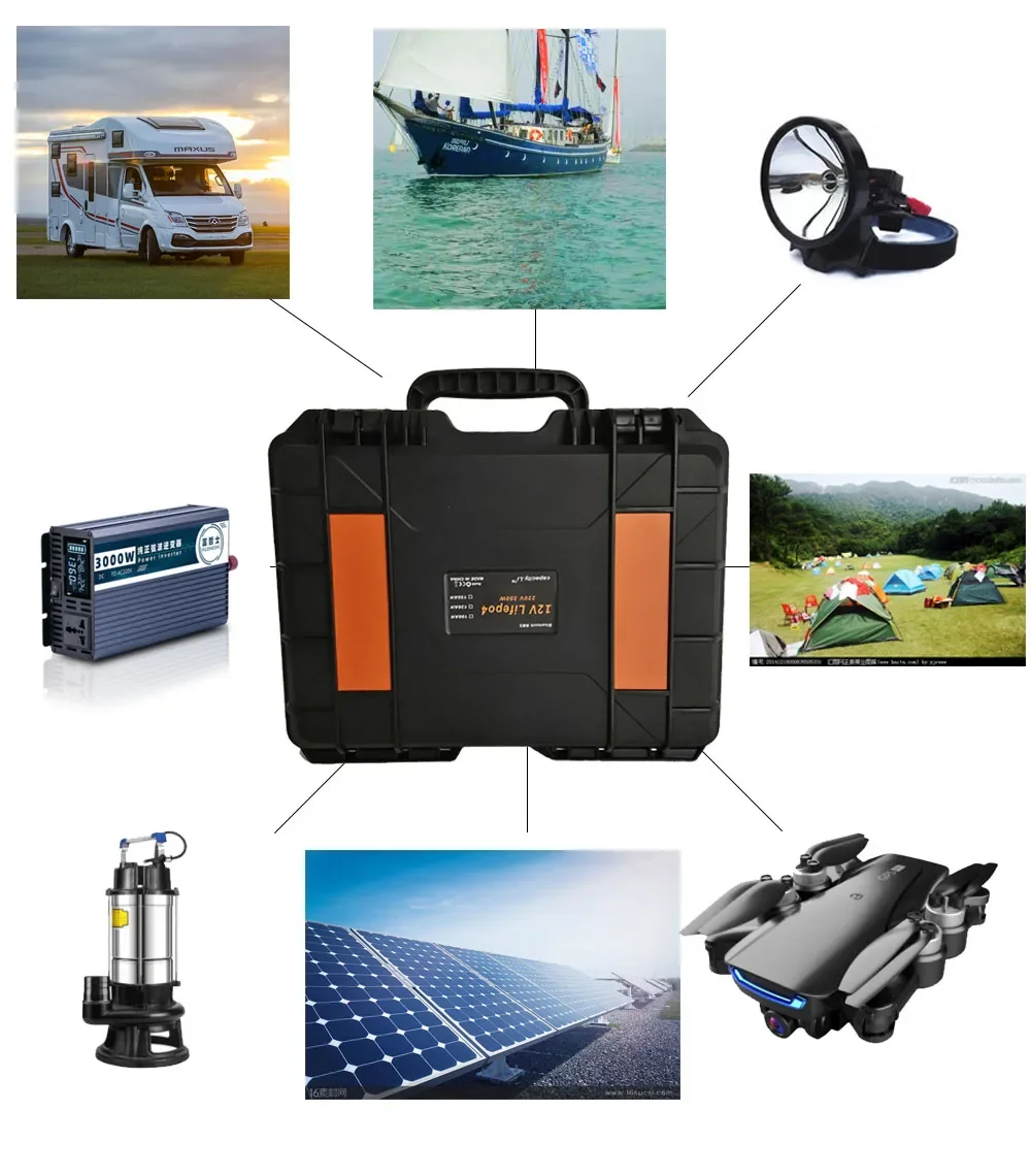 Akumulator 12V100Ah Lifepo4 120ah z Bluetooth BMS do zastosowań zewnętrznych Marine RV Solar Inverter Backup Motor