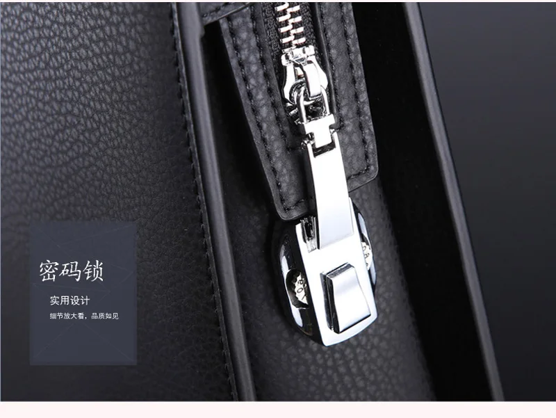 Password Lock Briefcase Men Genuine Leather Business Designer brand Handbags Casual Shoulder Messenger Computer Laptop Bags Tote