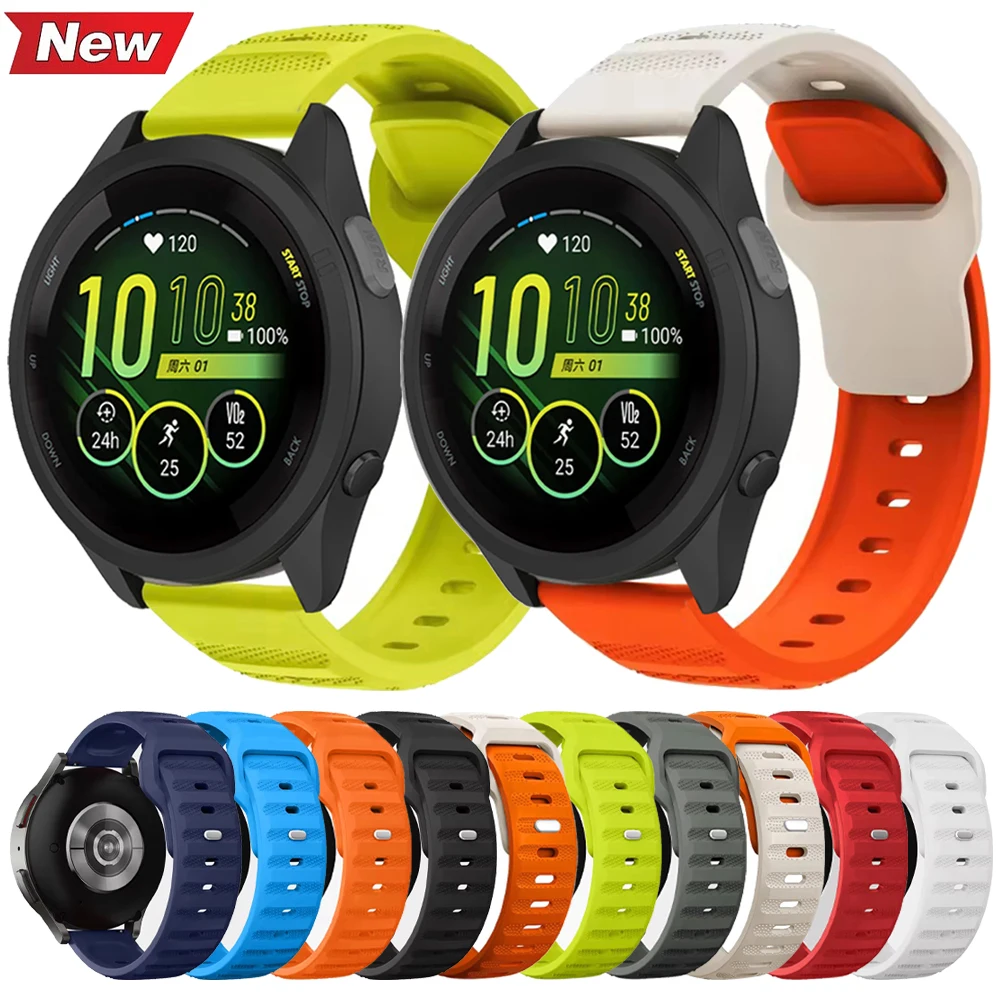 20 mm 22 mm Schnellverschlussband für Garmin Forerunner 165 Music 265 255 245 645 570/Vivoactive 5 4/Venu 3 Ersatz-Gummiarmband