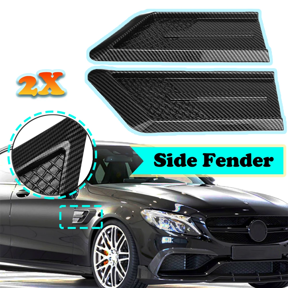 2Pcs Car Sticker Side Fender Vent Decoration Universal For Mercedes Benz AMG A45 C200 C300 C63 E300 E400 CLA GLA W203 W204 W213