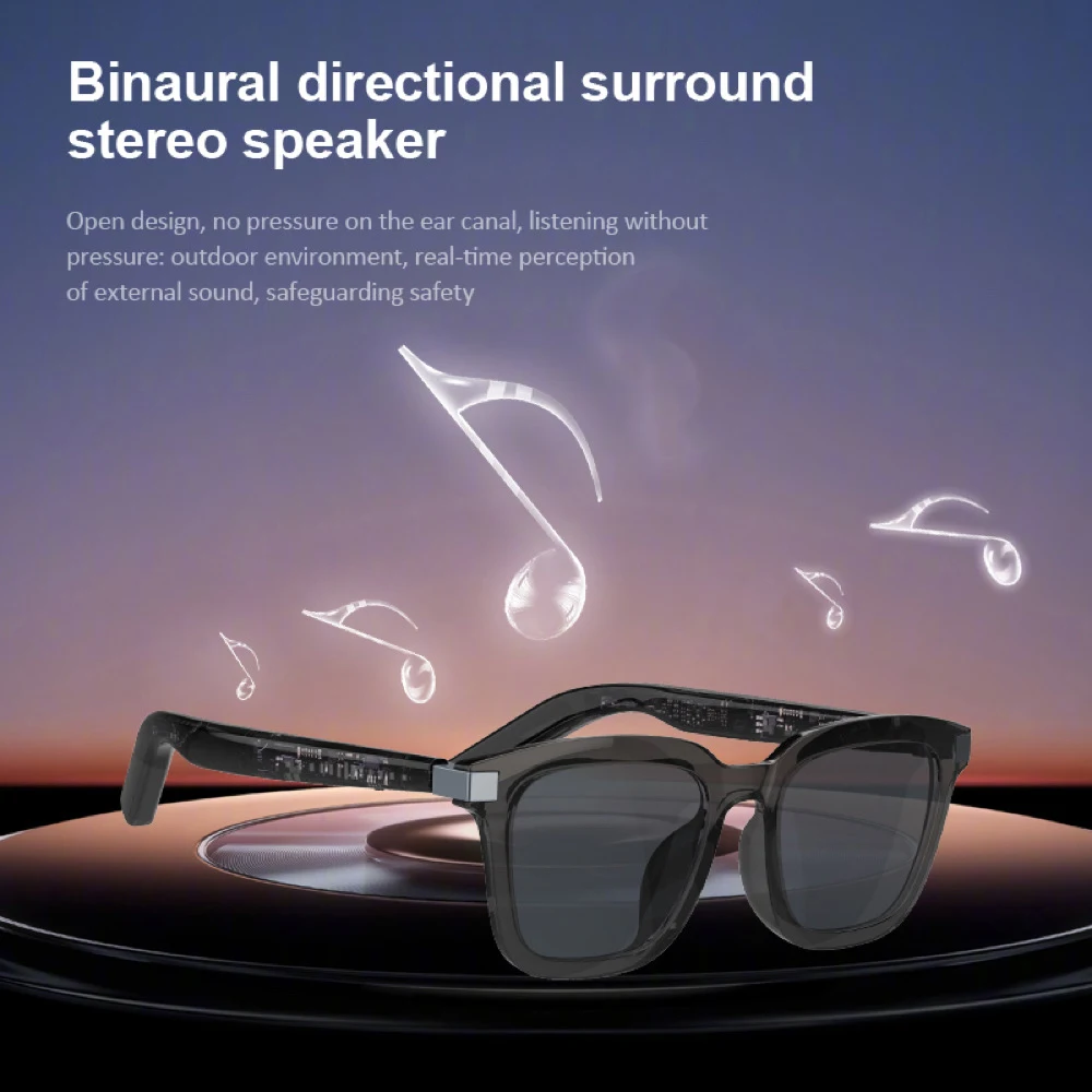 2 in 1 auricolare occhiali uomo donna musica occhiali intelligenti dente blu audio chiamata assistente vocale altoparlante impermeabile microfoni occhiali nuovo