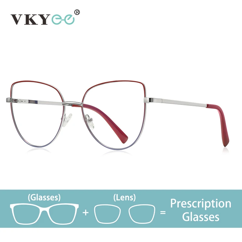 

VKYEE Fashion Large Frame Butterfly Frames Anti-Blue Light Photochromic Eyewear Progressive Multifocal Customizable Prescription