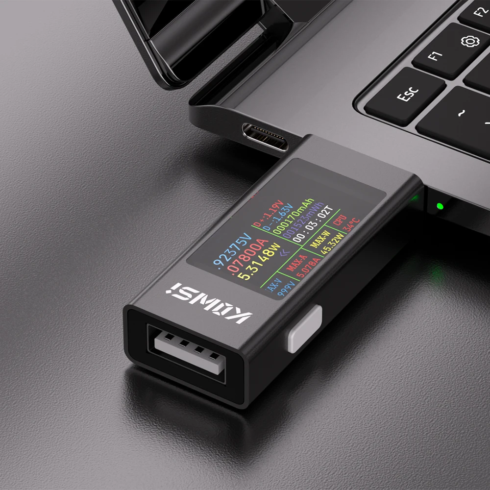 KWS-MX23 Multifunktions-USB-Tester HD 1,06 Zoll IPS-Display Spannungs-Amperemeter Leistungsmesser für DC 4-30V 0-8A – Detail 5