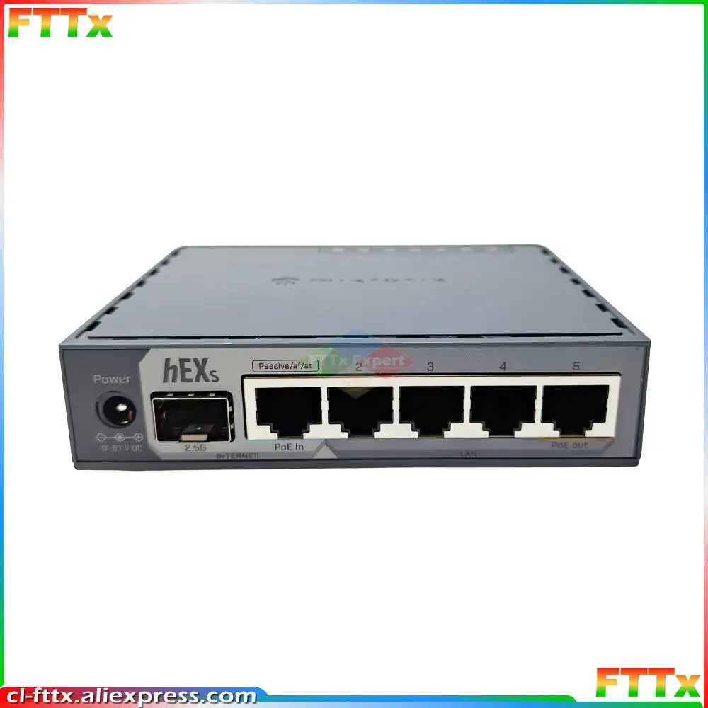 Router Gigabit Mikrotik E60iUGS hEX S de 5 puertos, actualización del RB760iGS con sistema operativo RouterOS.