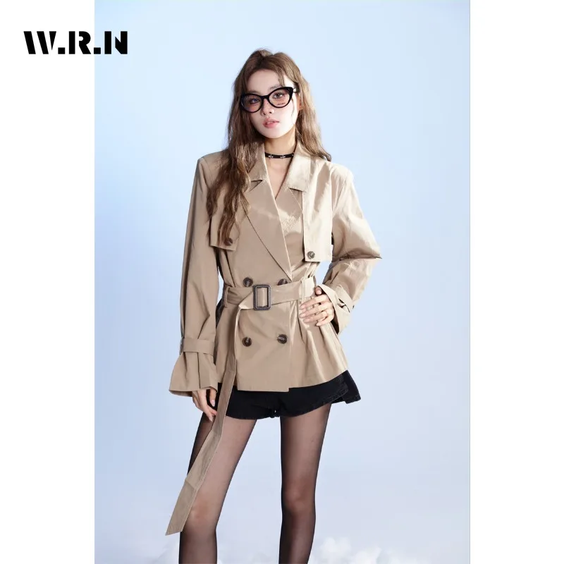 

2023 Winter Vintage Casual Style Single Breasted Oversized Trench Women Outerwear Fashion Loose Solid Color Baggy Windbreaker