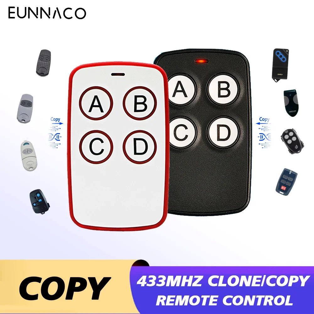 

433MHz Auto Copy Remote Control for Electric Garage Door Opener Controller Duplicator Clone Cloning Code 4 Keys Transmitter CAME