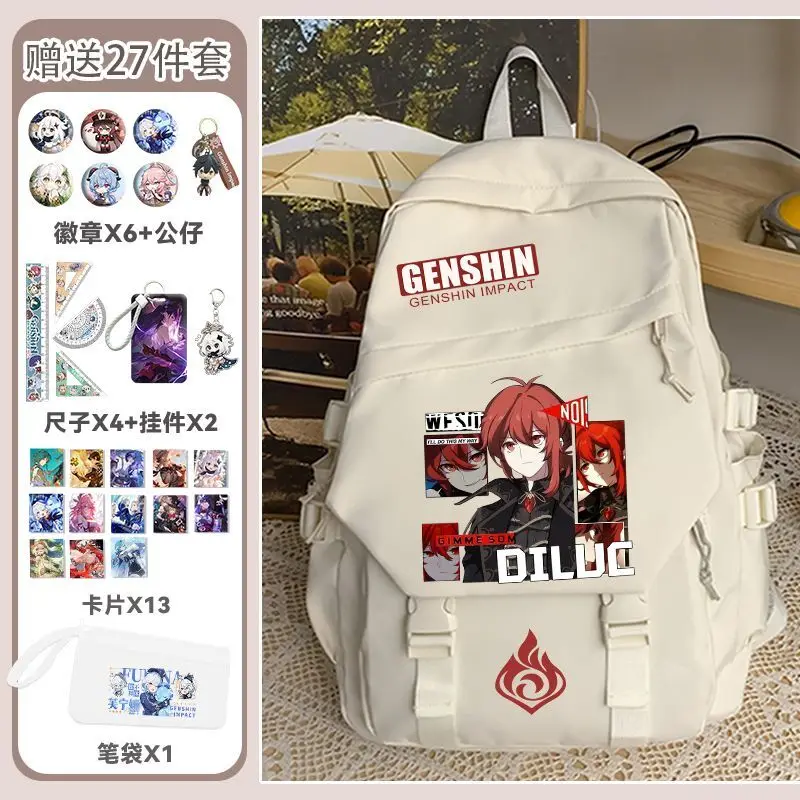 Genshin Impact Raiden Shogun Elementary Middle School Students Campus Lightweight Boys And Girls Large Capacity Versatile Anime