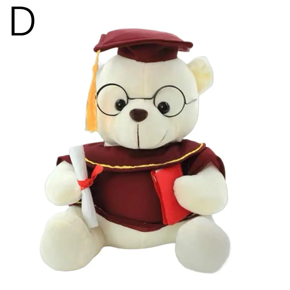 Doctor Teddy Bear Plush Toy Graduation Memorial Graduation Plush Decoration Knowledgeable Trendy Gift Toy Bear Pillow Y6h1