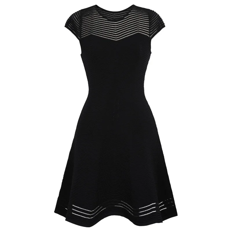 

New Arrival Women A-Link Dress O-Neck Solid Knitted Cotton Dress