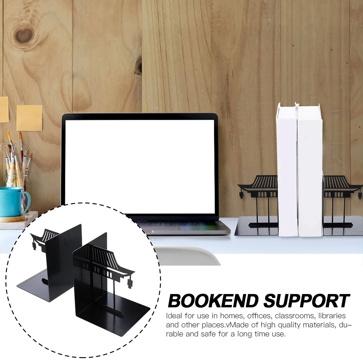 

Metal Bookends Creative Black Shelves Bracket ganizer Chinese Style Bookshelf Bookend Support Decorative Metal Bookend