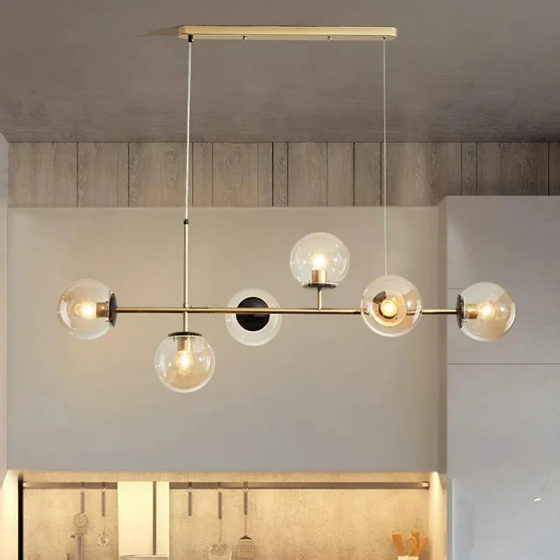 TechHPNorthern Europe Dining Room Chandeliers Designer One Character Long Strip Pendant Lamp Decoration Maison LED Lights
