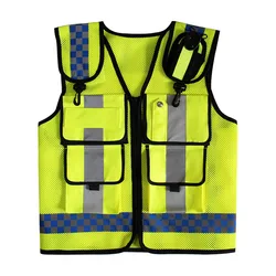 High Visibility Reflective Vest Mens Construction Worker Night Runner Safety Vest
