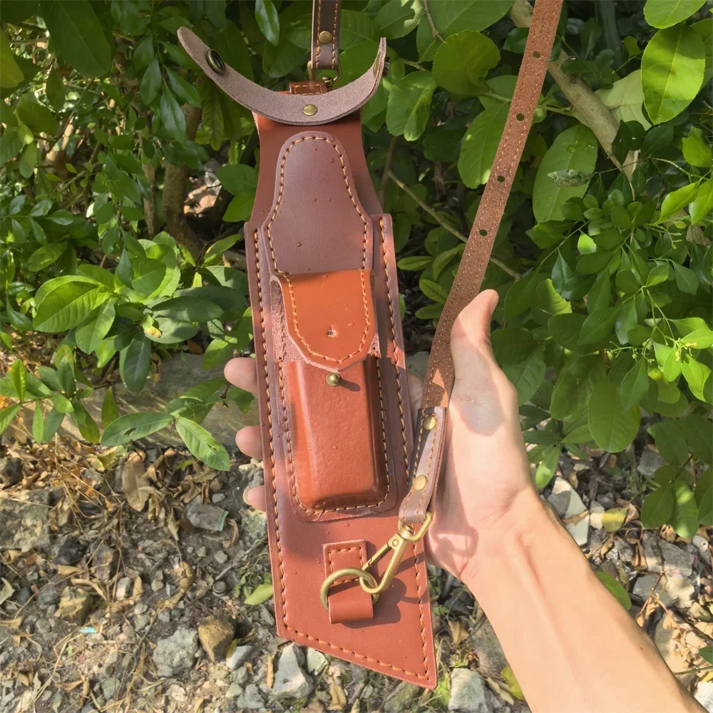 Portable Knife Sheath for Fixed Blade Knife, Convenient Leather Sheath with Crossbody Strap, Easy To Carry Most Straight Knives