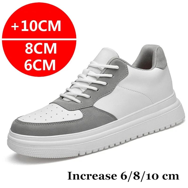 

New Elevator Shoes Men Height Increase Sneakers Summer Hidden Heels Heighening Shoes For Male Wedges Insole 6CM 8CM Casual