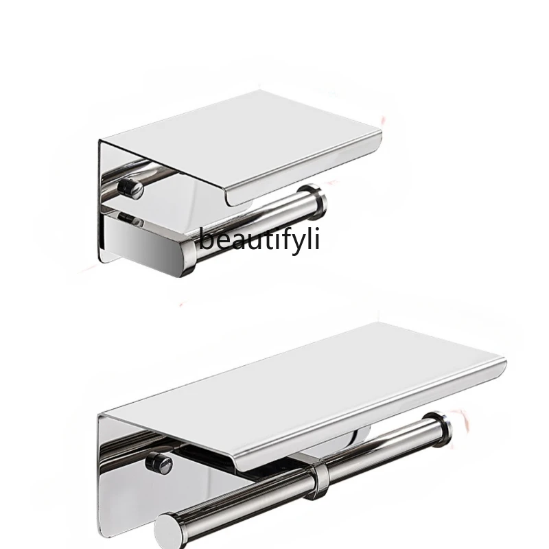 Italy Toilet Paper Roll Holder 304 Stainless Steel Mobile Phone Holder Punch-Free Toilet Hand Carton