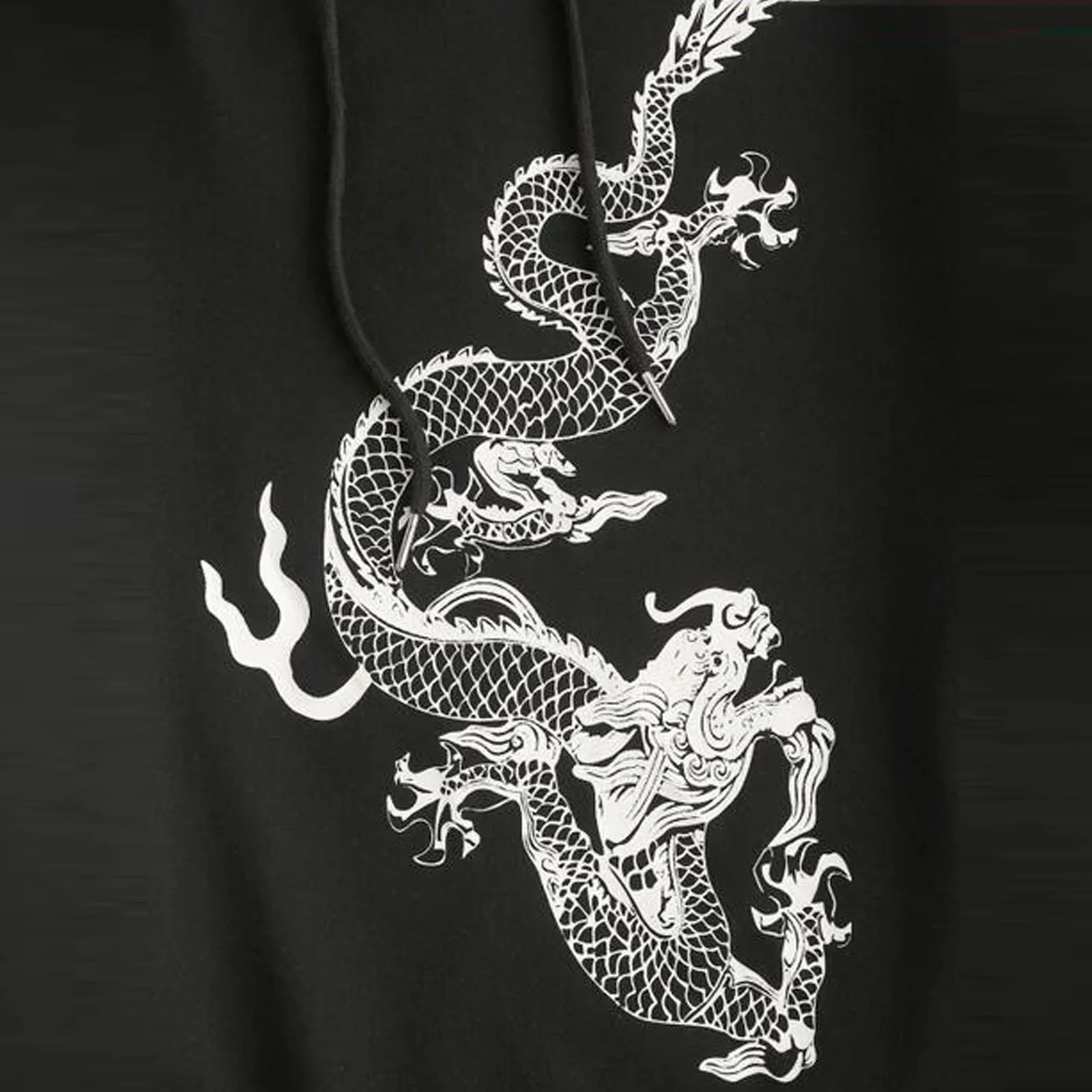 Dragon Print Hoodies Women'S Sweatshirts Chinese Traditional Anime Long Sleeve Hooded Pullovers Solid Vantage Clothing Coat