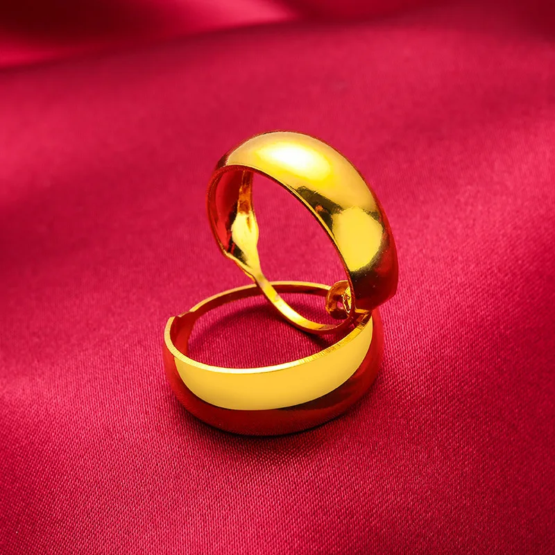 Hoop Earrings Shiny Starry Sky 24K Gold AU999 Women - Shiny understated, ideal for layering/wearing alone