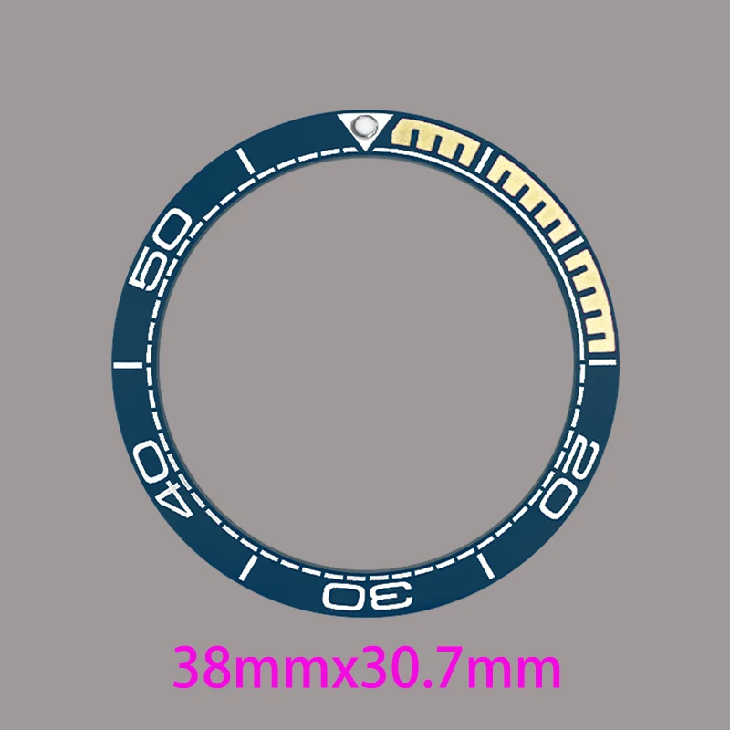 38mm*30.7mm Curved Ceramics Bezel Insert Ring Fits SKX007 SKX009 SRPD GMT SUB Seahorse Watch Case Watch Ring  Parts Replacement