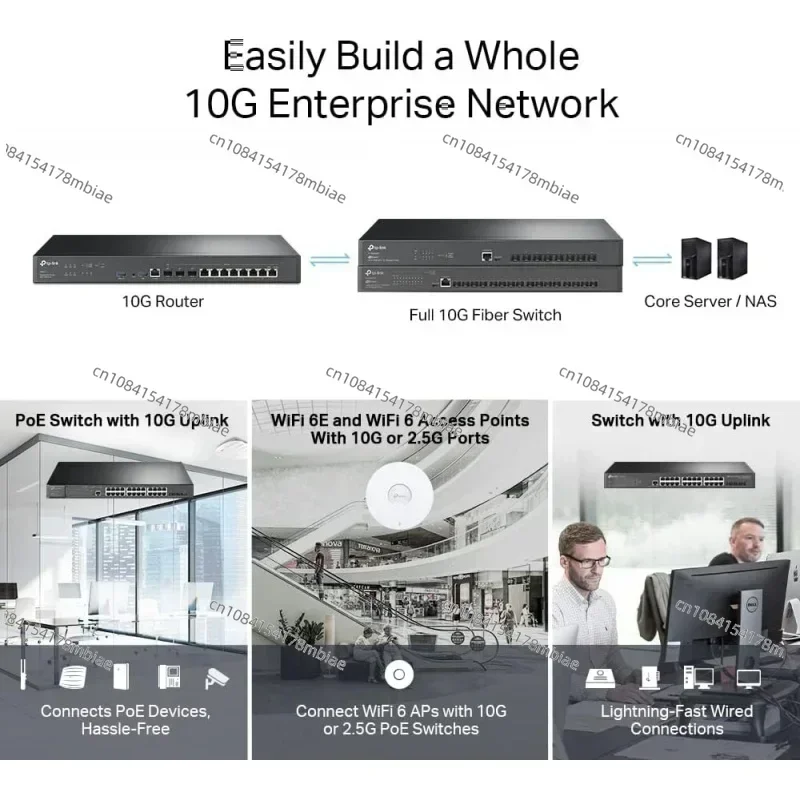 راوتر TP-Link ER8411 Enterprise سلكي 10G VPN يصل إلى 10 منافذ WAN سعة شبكة عالية SPI جدار الحماية يدعم Omada SDN