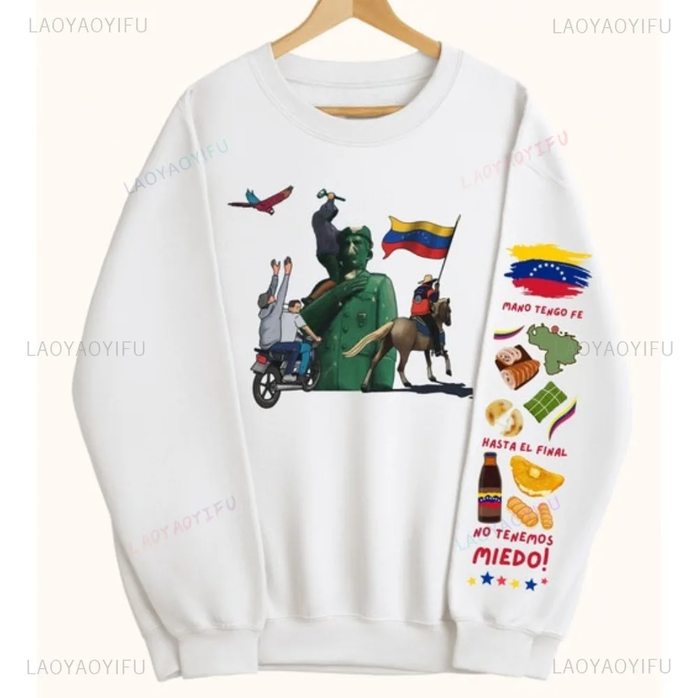 Venezuela Nerela Flag Unisex Long Sleeve Sweatshirt Venezuela Hasta El Stylish Casual Women\'s Jumper Viva Venezuela Streetwear