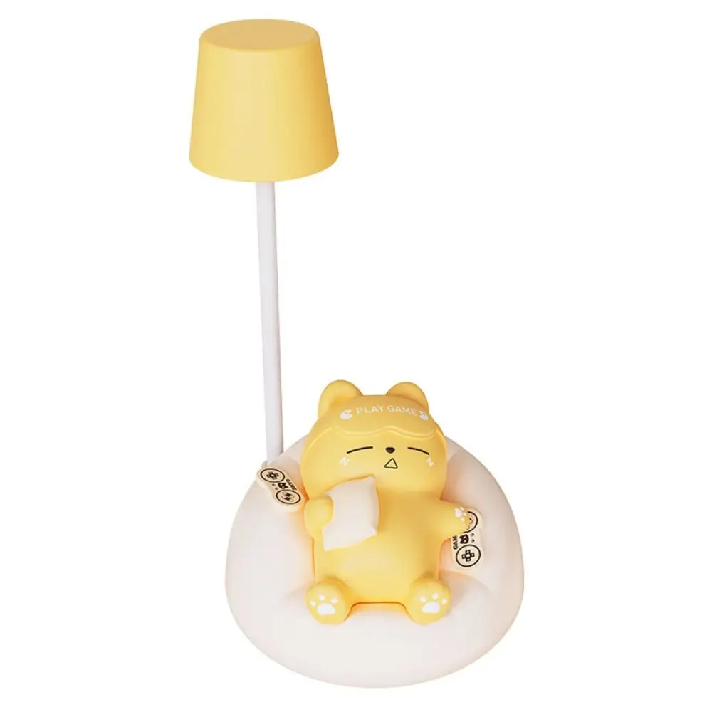 

USB Charging Sleeping Cat Night Light Desktop Eye Protection Bedside Table Lamp Dimming Soft Light Sleeping Atmosphere Light