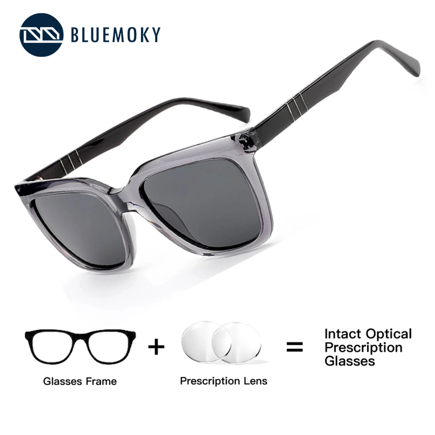 

Квадратные поляризационные очки BLUEMOKY из ацетата для женщин, с защитой от УФ-излучения UV400, прогрессивные варифокальные солнцезащитные очки для женщин