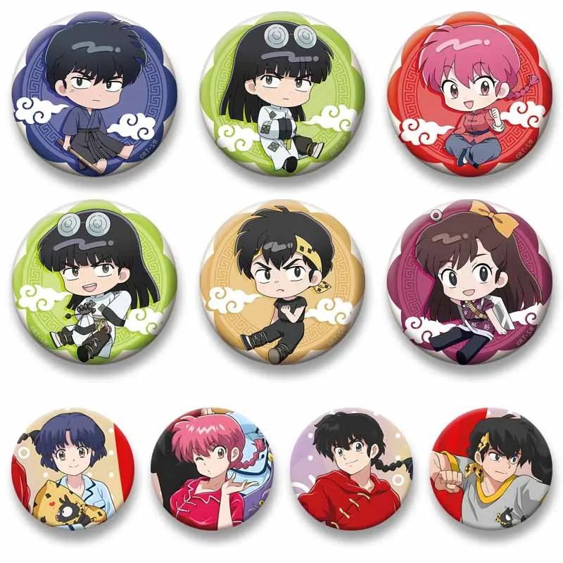 

Funny Anime Figure Ranma Saotome Brooch on Bag Shoes Akane Tendo Ryoga Enamel Pins Cartoon Badge Jewlery Gifts for Friend Kids