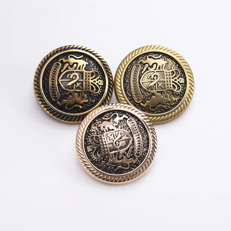 10 SZTUK metalowych guzików z podwójnym lwem do garnituru, swetra, płaszcza, klamry, okrągłych guzików akcesoriów