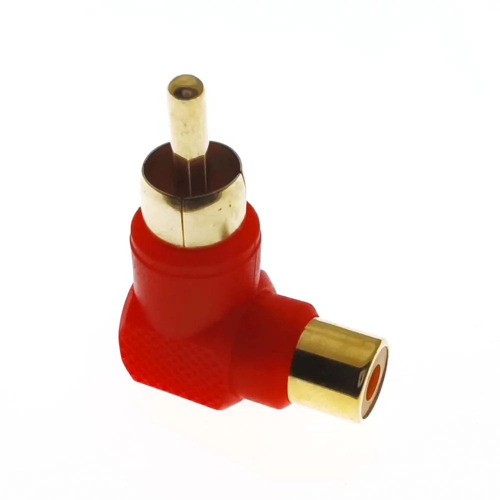 المكونات RCA محول صوت الكوع 90 درجة الذهب تصفيح L الفاصل ذكر إلى أنثى RCA موصل التوصيل محول الصوت محول RCA