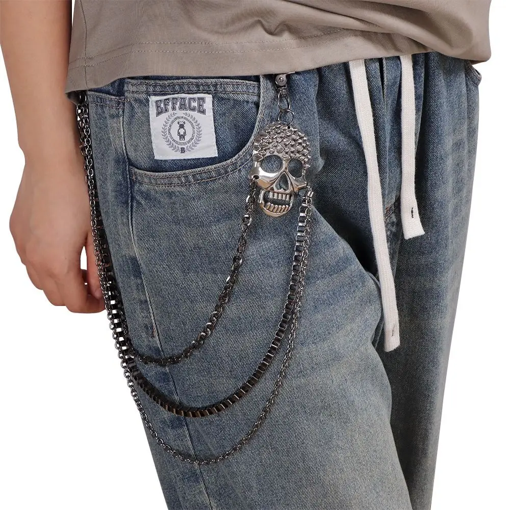 

Cool Metal Skull Waist Chain Gothic Hip Hop Punk Belt Chain Multi-layer Harajuku Pants Chain Steet