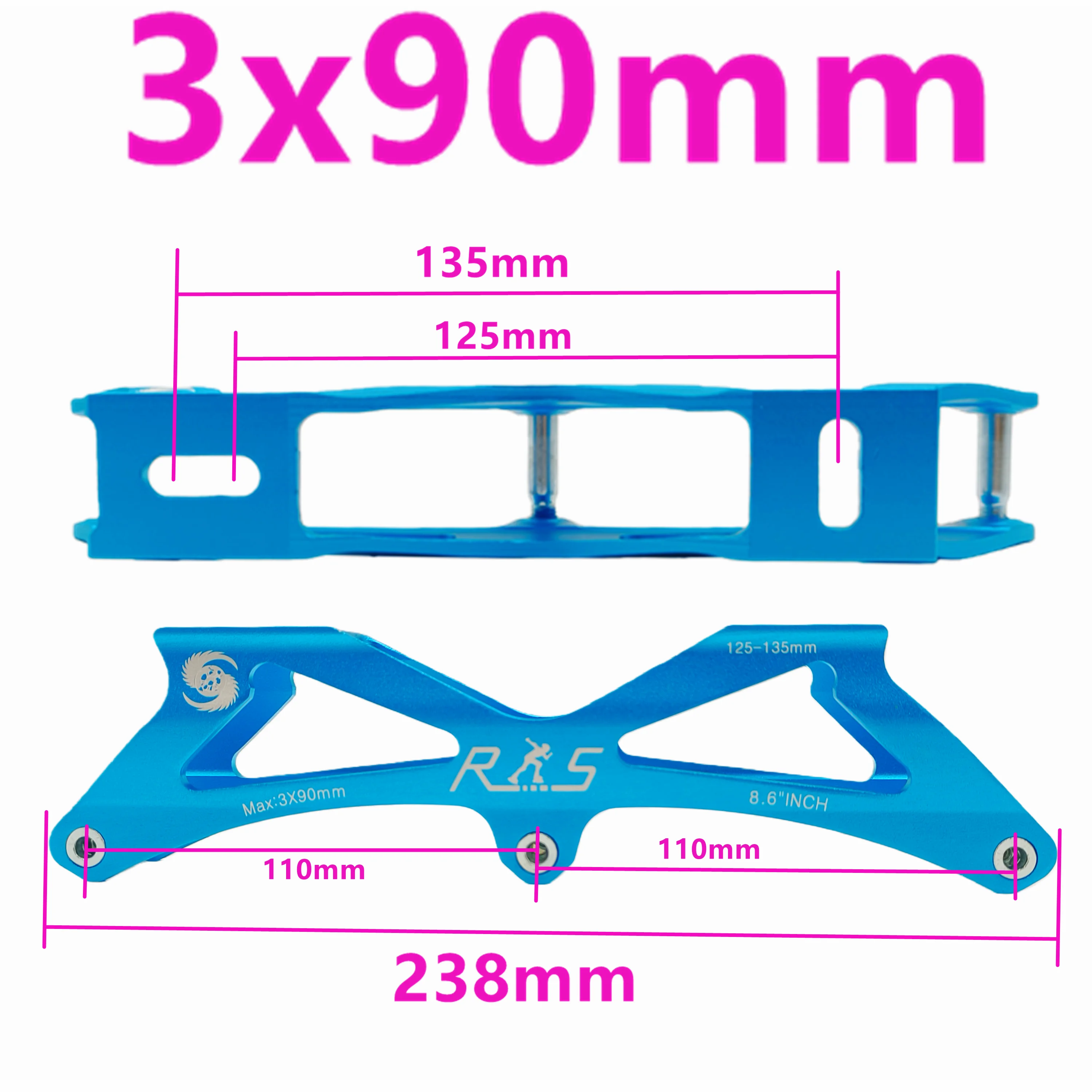 Speed Skate Frame Speed Frame Children 3x90mm 3x100mm 120-135-165MM