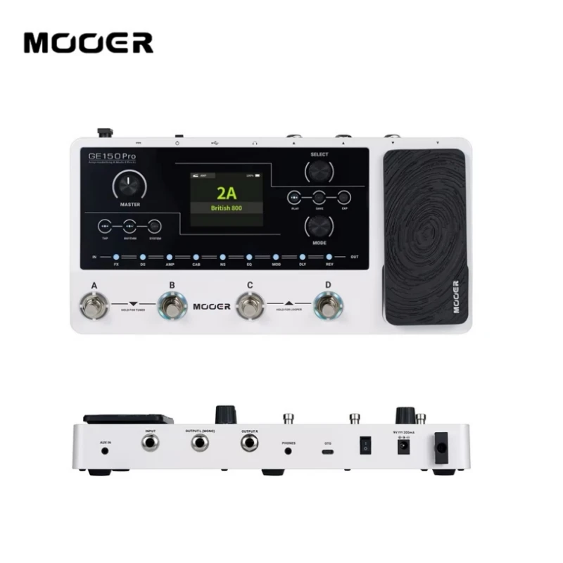 Electric Guitar Pedal True Bypass pro FX Processor 120+ Amp Models 9hr Stage Battery 4 Footswitches