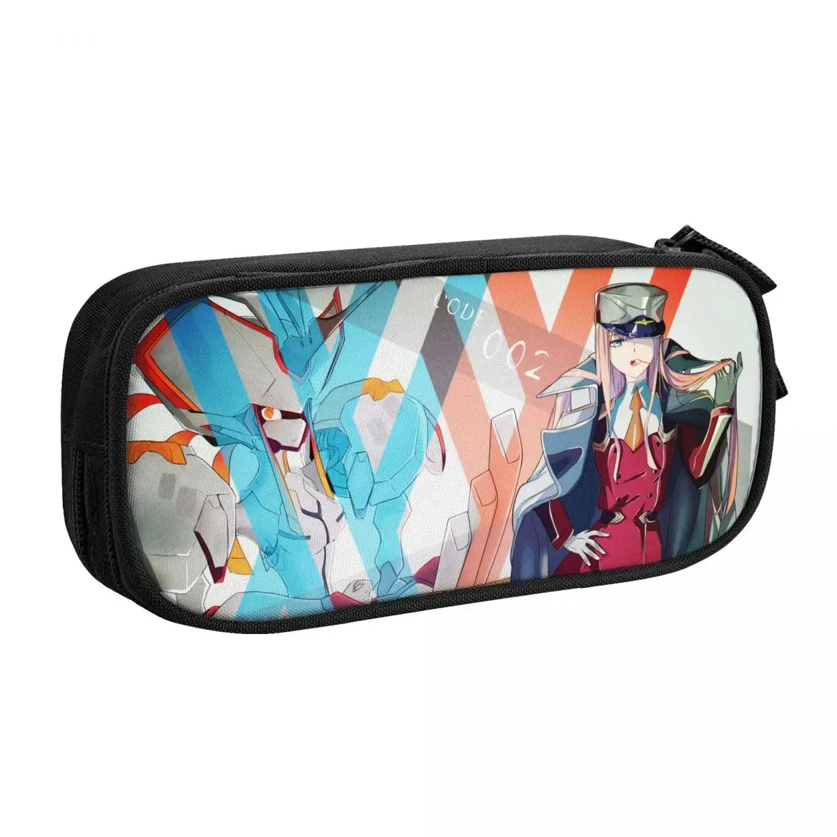 Darling In The FRANXX Zero Two Big Capacity Pencil Pen Case Office College School Large Storage Bag Pouch Holder Box Organizer
