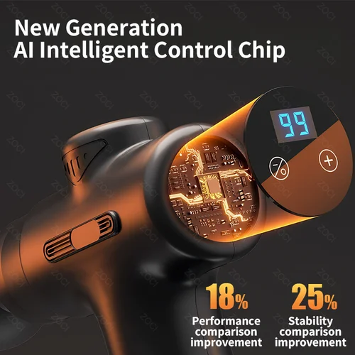 Imagen 2 del producto Pistola de masaje de 99 niveles, Mini masajeador muscular con vibración de tejido profundo, pistola de Fascia portátil de mano, masajeador con pantalla Digital para el cuerpo