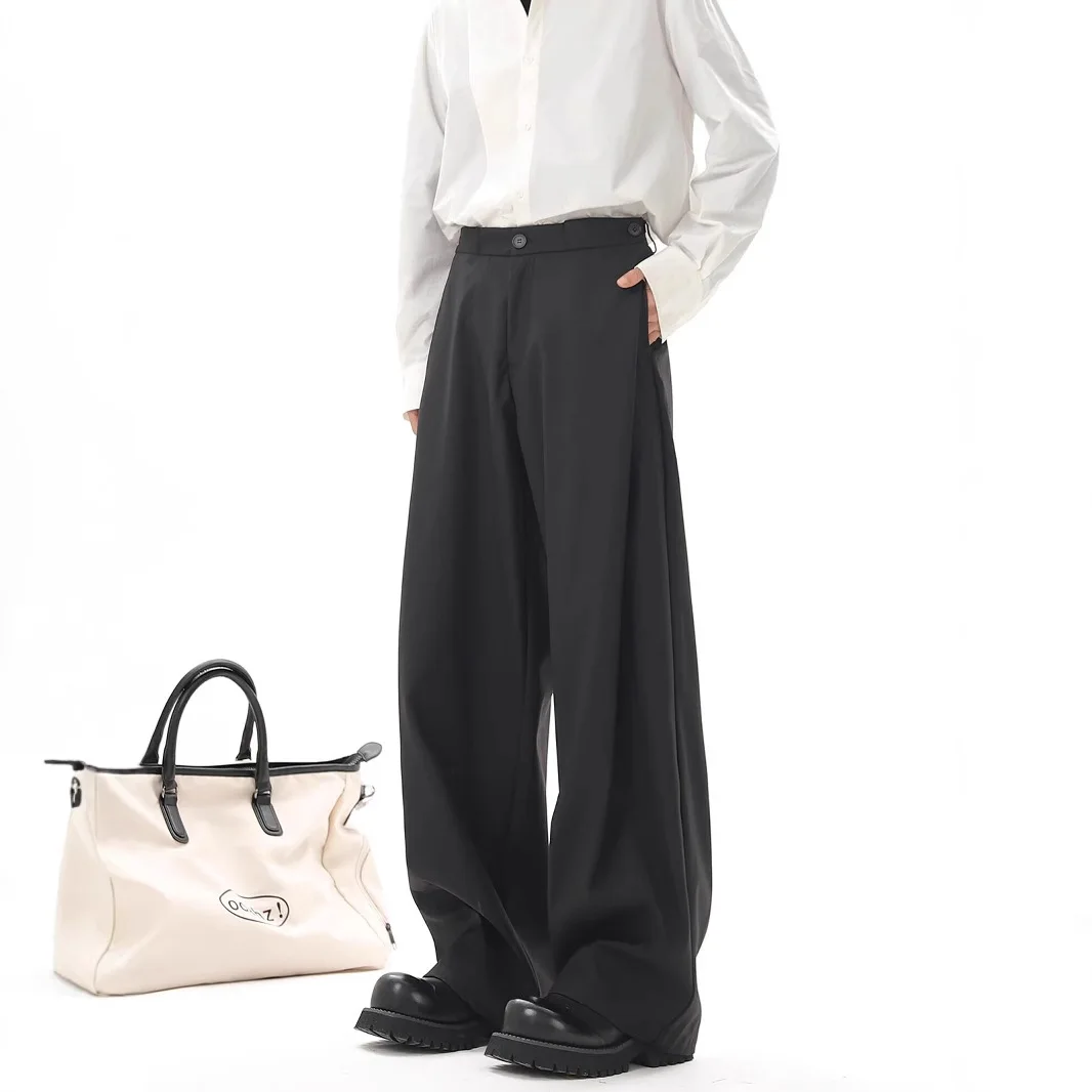 American-style Casual Pants For Men, Loose Suit Pants, Straight-leg Wide-leg Drape, Versatile Long Pants