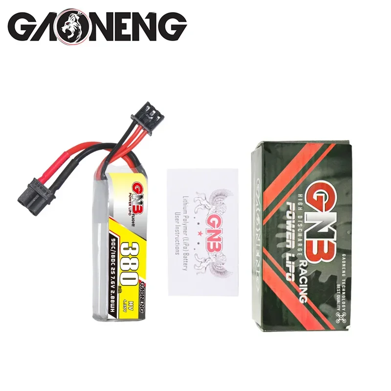 3-10PCS Gaoneng GNB 2S HV Lipo batteria 380mah 7.6V 90C/180C con spina XT30 per BETAFPV Beta75X 2S Beta65X 2S Whoop Drone