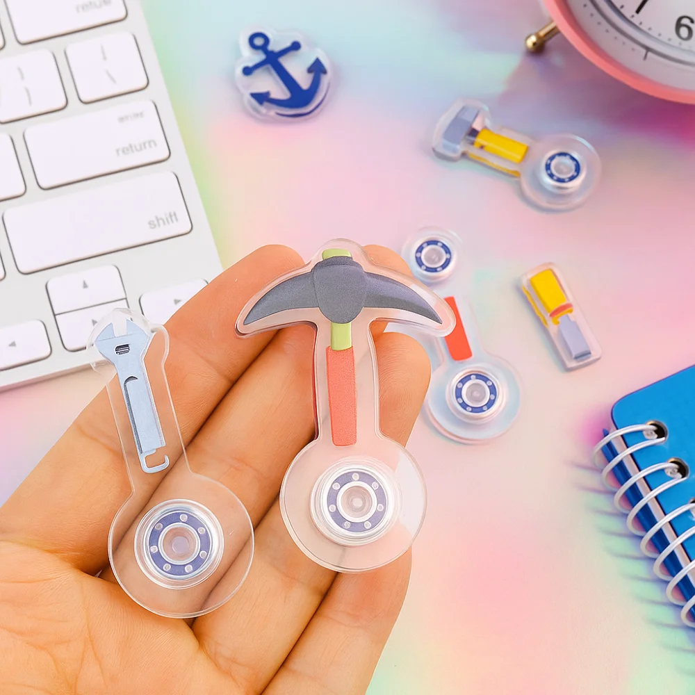 

20Pcs Set Simulation Hammer Fingertip Gyro Tool Shape Pocket Size Mini Finger Gyro Spanner Style Screwdriver Look Hand Spinner