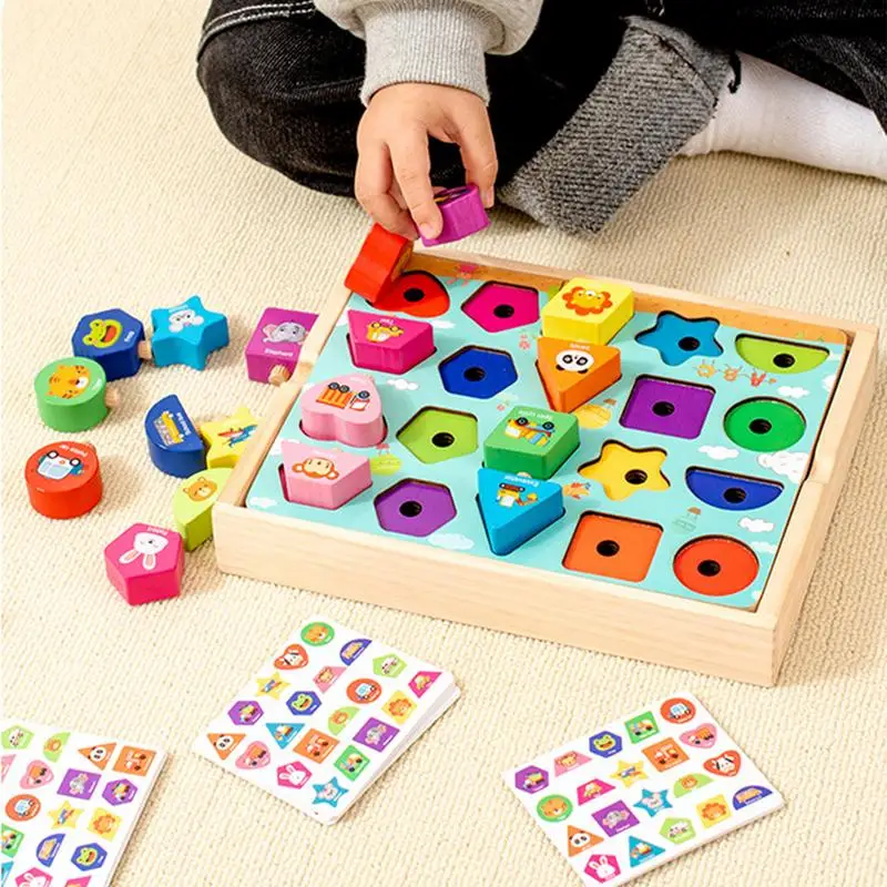 Brinquedos educativos de madeira para crianças pré-escolares, coordenação ocular, brinquedos de matemática, cognitivos, montessori