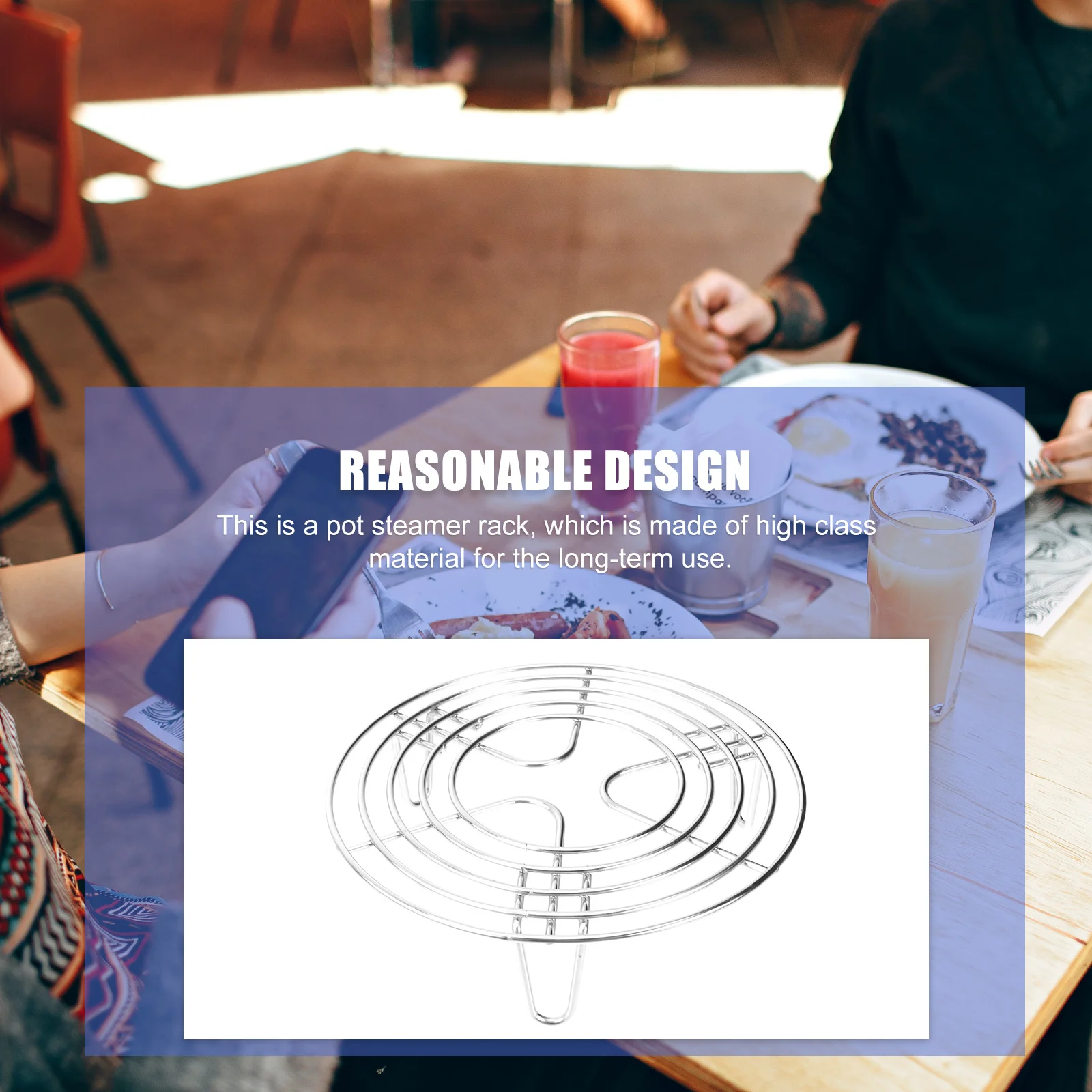 

1pc Stainless Steel Steamer Rack Heavy Duty For Food Steaming Multifunctional Kitchen Cookware Bowl Pot Egg Wok Steamer Shelf