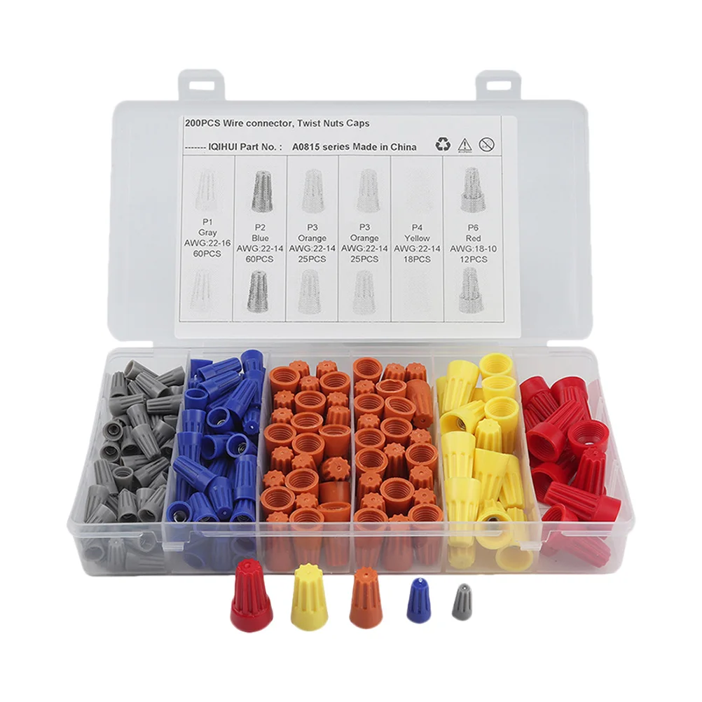 

200pcs Crimp Terminal Connector Electrical Insulated Wire Spade Butt Ring Quick Disconnect Cable Lugs Vehicle Repair